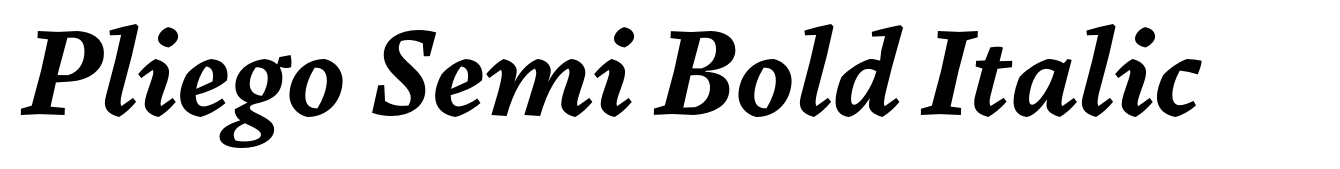 Pliego Semi Bold Italic